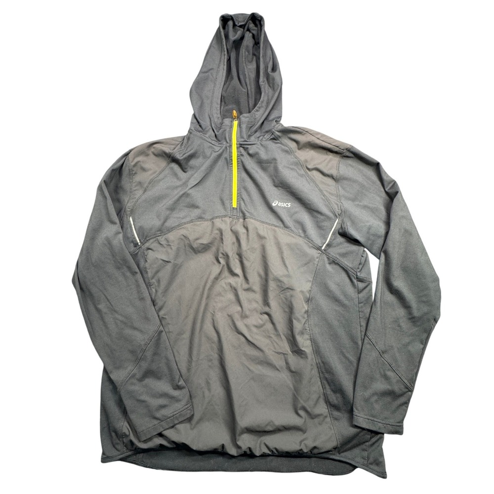 Asics Windbreaker Jacket Mens S Gray Running Athletic Pullover‎ Gym Workout